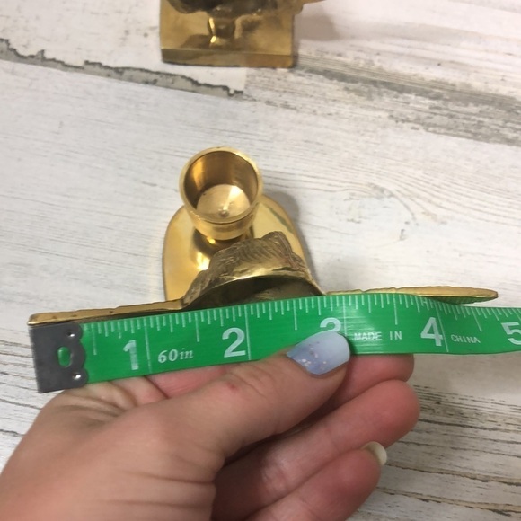 Set of 2 Solid Brass Angel Candlestick Holders Cherubs Cute Christmas Holiday - Picture 7 of 7